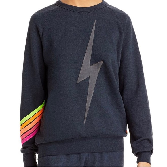 Aviator Nation Tops - AVIATOR NATION Bolt Chevron Sweatshirt Stitched Charcoal - Size XL